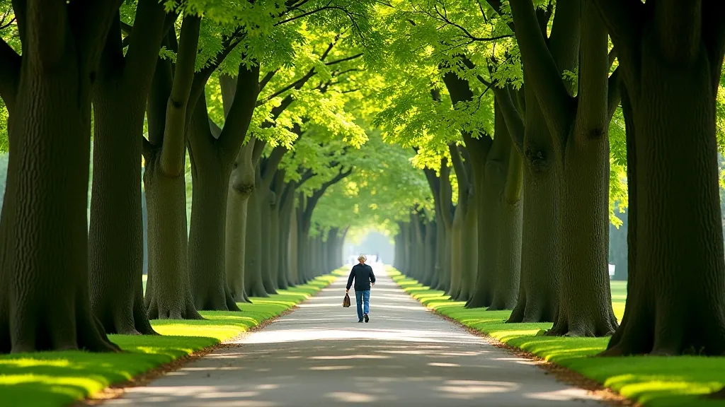 Iconic tree-lined Chesterfield Avenue with mature lime trees creating a natural canopy in Phoenix Park